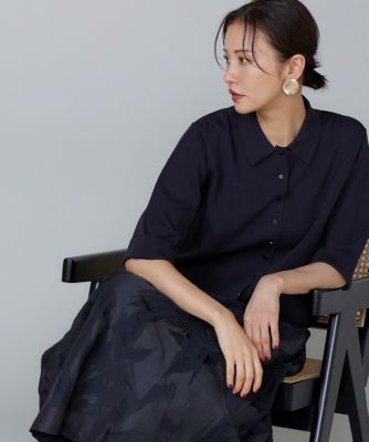 7-IDconcept.(Women)/セブンアイディコンセプト ミラノリブ衿付きプルオーバー(6953170009) 60ネービーブル トップス【三越伊勢丹/公式】