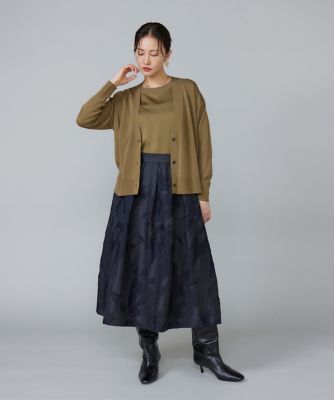 大きいサイズ》シルキーライクVネックニットカーディガン