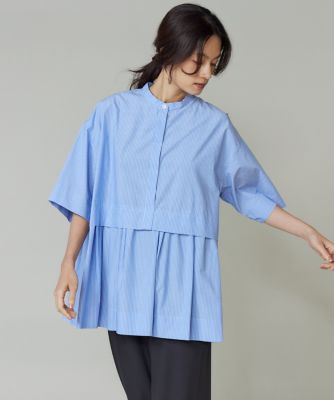 7-IDconcept.(Women)/セブンアイディコンセプト ティアードブラウス(6953182014) 63サックス トップス【三越伊勢丹/公式】