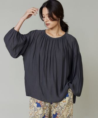 7-IDconcept.(Women)/セブンアイディコンセプト 《大きいサイズ》ギャザーブラウス(6953182817) 13グレー トップス【三越伊勢丹/公式】