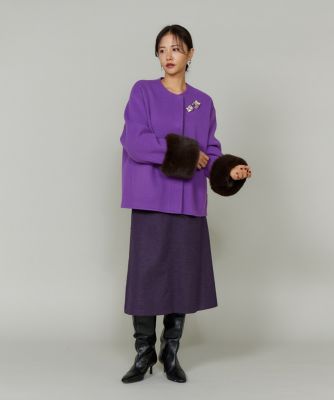 45th限定企画》ファー付きクルーネックリバーコート