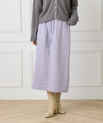 7-IDconcept.(Women)/セブンアイディコンセプト 細タイベルト付きAラインスカート(6954152036) 62パープル ひざ丈スカート【三越伊勢丹/公式】