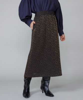 7-IDconcept.(Women)/セブンアイディコンセプト 《大きいサイズ》ジャカードAラインスカート(6954152824) 88クロ 【三越伊勢丹/公式】