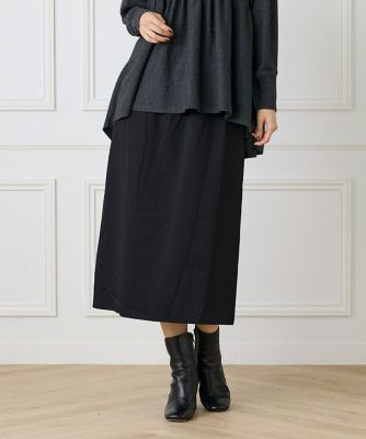 7-IDconcept.(Women)/セブンアイディコンセプト 《大きいサイズ》細タイベルト付きAラインスカート(6954152836) 10クロ 【三越伊勢丹/公式】