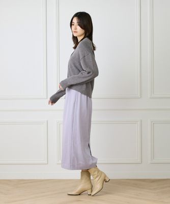 大きいサイズ》細タイベルト付きAラインスカート