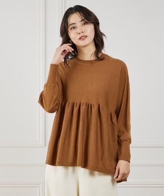 7-IDconcept.(Women)/セブンアイディコンセプト ヘムギャザーニットプルオーバー(6954170013) 45チャイロ トップス【三越伊勢丹/公式】