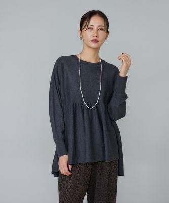 大きいサイズ》ヘムギャザーニットプルオーバー