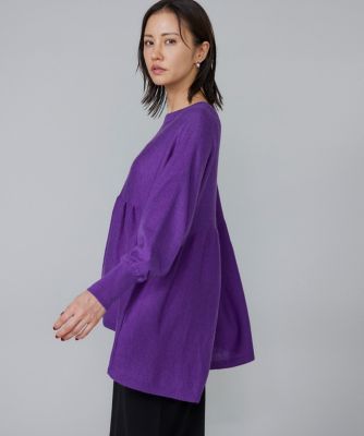 7-IDconcept.(Women)/セブンアイディコンセプト 《大きいサイズ》ヘムギャザーニットプルオーバー(6954170813) 62パープル トップス【三越伊勢丹/公式】