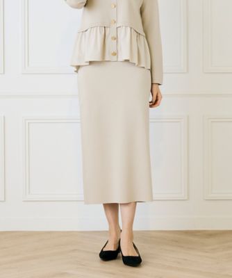 7-IDconcept.(Women)/セブンアイディコンセプト ミラノリブAラインスカート(6954175011) 42ベージュ ロングスカート【三越伊勢丹/公式】