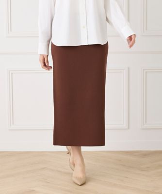 7-IDconcept.(Women)/セブンアイディコンセプト 《大きいサイズ》ミラノリブAラインスカート(6954175811) 40チャイロ 【三越伊勢丹/公式】