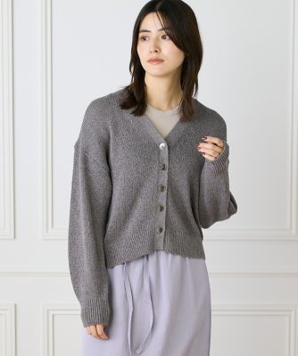 7-IDconcept.(Women)/セブンアイディコンセプト シャイニーカーディガン(6954178005) 11ライトグレー トップス【三越伊勢丹/公式】