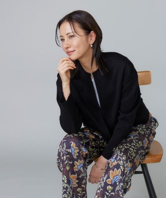 7-IDconcept.(Women)/セブンアイディコンセプト ミラノリブフォルムカーディガン(6954178015) 10クロ トップス【三越伊勢丹/公式】