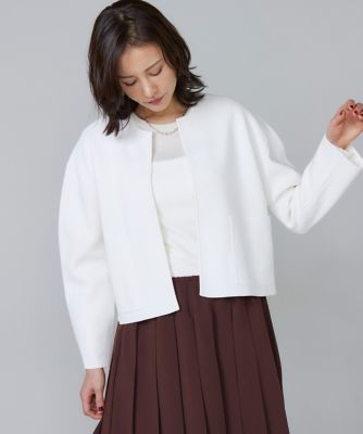 7-IDconcept.(Women)/セブンアイディコンセプト 《大きいサイズ》ミラノリブフォルムカーディガン(6954178815) 21シロ トップス【三越伊勢丹/公式】