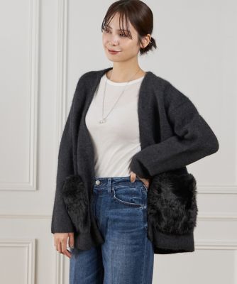 ＜7-IDconcept.(Women)＞《４５ｔｈ限定企画》ラクーン接結編みニットジャケット（６９５４１７８９１８）