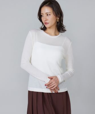 ＜7-IDconcept.(Women)＞シアーテレコ　ロングＴシャツ（６９５４１９０００３）