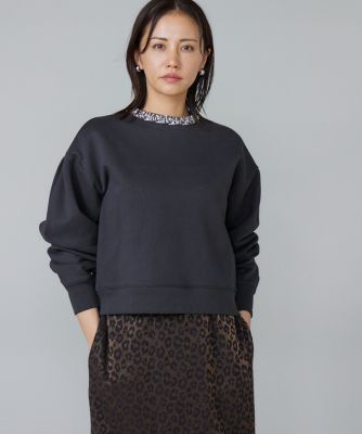 7-IDconcept.(Women)/セブンアイディコンセプト ビジュー衿裏毛プルオーバー(6954190005) 15グレー トップス【三越伊勢丹/公式】