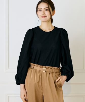 7-IDconcept.(Women)/セブンアイディコンセプト ギャザースリーブプルオーバー(6954190006) 10クロ トップス【三越伊勢丹/公式】