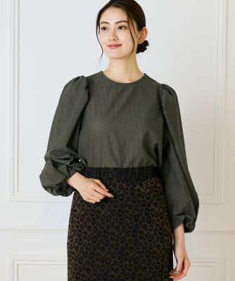 7-IDconcept.(Women)/セブンアイディコンセプト ギャザースリーブプルオーバー(6954190006) 53カーキ トップス【三越伊勢丹/公式】