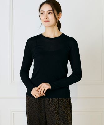 7-IDconcept.(Women)/セブンアイディコンセプト 《大きいサイズ》シアーテレコロンT(6954190803) 10クロ トップス【三越伊勢丹/公式】