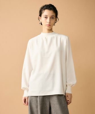 7-IDconcept.(Women)/セブンアイディコンセプト 《大きいサイズ》リブボトルネックプルオーバー(6954190808) 21シロ トップス【三越伊勢丹/公式】