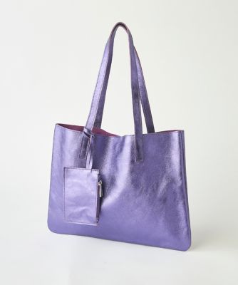 7-IDconcept.(Women)/セブンアイディコンセプト メタリックレザートートバッグ《ANDREA CARDONE/アンドレア カルドネ》 (6954201002) 62パープル 旅行用かばん・バッグ【三越伊勢丹/公式】