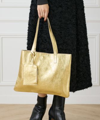 7-IDconcept.(Women)/セブンアイディコンセプト メタリックレザートートバッグ《ANDREA CARDONE/アンドレア カルドネ》 (6954201002) 81キンイロ 旅行用かばん・バッグ【三越伊勢丹/公式】