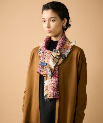 7-IDconcept.(Women)/セブンアイディコンセプト ミックスツィードマフラー《P.CORNILLON/ピー・コルニヨン》(6954283002) 31ピンク スカーフ・ショール【三越伊勢丹/公式】
