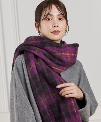 ＜7-IDconcept.(Women)＞ブークレーチェックマフラー　（６９５４２８４００４）