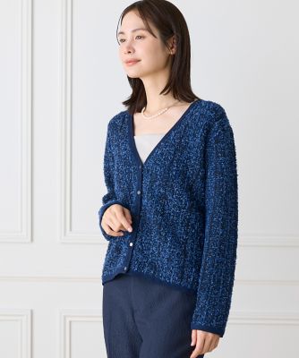 ツイード柄Vネックカーディガン（6961178012） | 7