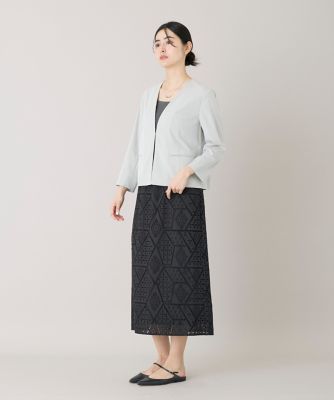 ARTISAN 伊製生地 リネン混チェックジャケット S 日本製 リネン混 カラーレスジャケット（6962141035） | 7