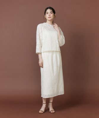 レーススカート｜上品なレースが映えるすっきり美シルエットのスカート