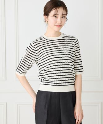 ＜7-IDconcept.(Women)＞透かし柄リブクルーネックプルオーバー（６９６２１７０００９）