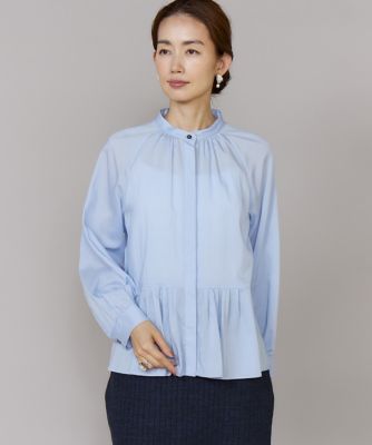 ＜7-IDconcept.(Women)＞バンドカラーペプラムブラウス（６９６２１８２０１２）