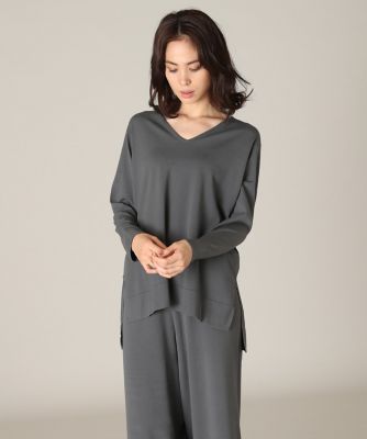 ＜7-IDconcept.(Women)＞サイドスリットＶネックニット（７０１１１７０００４）