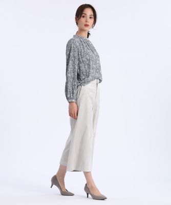 《大きいサイズ》スタンドカラープリントブラウス（７０１３１８２８２６）