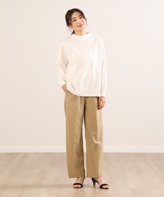 《大きいサイズ》ワンタックストレートパンツ（７０２３１６１８３２）