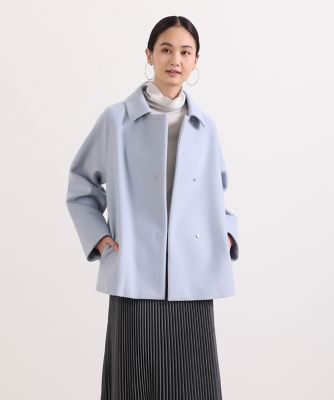 ＜7-IDconcept.(Women)＞ショートステンカラーコート《Ｓｕｐｅｒ１１０’ｓ　Ｗｏｏｌ》（７０２４１１１００３）