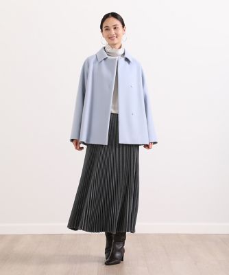 《大きいサイズ》ショートステンカラーコート《Ｓｕｐｅｒ１１０’ｓ　Ｗｏｏｌ》（７０２４１１１８０３）