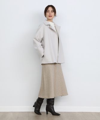 《大きいサイズ》ショートステンカラーコート《Ｓｕｐｅｒ１１０’ｓ　Ｗｏｏｌ》（７０２４１１１８０３）