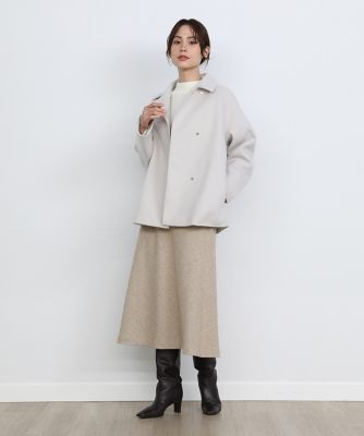 《大きいサイズ》ショートステンカラーコート《Ｓｕｐｅｒ１１０’ｓ　Ｗｏｏｌ》（７０２４１１１８０３）