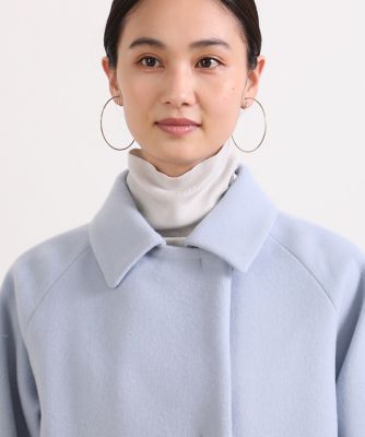 《大きいサイズ》ショートステンカラーコート《Ｓｕｐｅｒ１１０’ｓ　Ｗｏｏｌ》（７０２４１１１８０３）