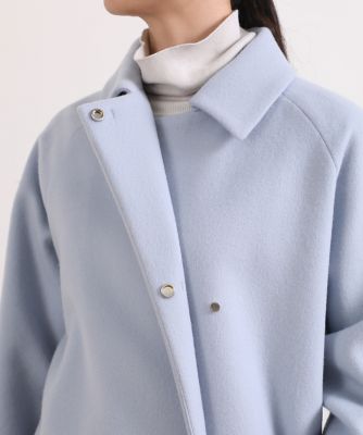 《大きいサイズ》ショートステンカラーコート《Ｓｕｐｅｒ１１０’ｓ　Ｗｏｏｌ》（７０２４１１１８０３）