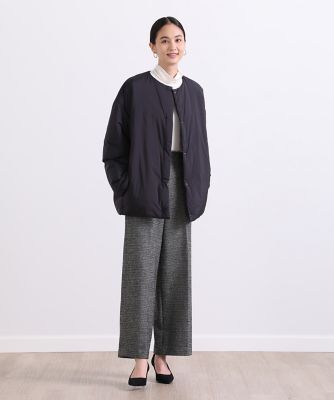 パディングノーカラーショートコート（７０２４１１６０３０）