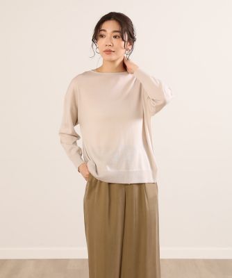 ウールカシミヤボートネックニット（７０２４１７０００４）