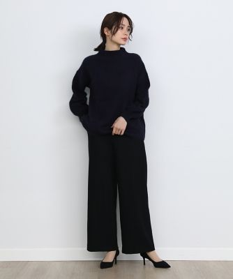 《大きいサイズ》フォックス混ボリュームスリーブモックネックニット（７０２４１７０８０６）
