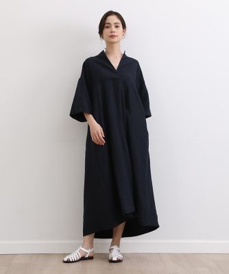 《大きいサイズ》ロングリネンワンピース（７０３２１２１８１９）