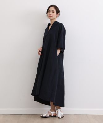 《大きいサイズ》ロングリネンワンピース（７０３２１２１８１９）