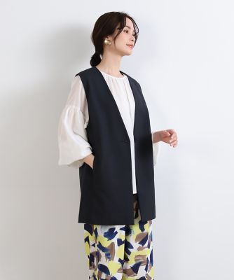 ＜7-IDconcept.(Women)＞《大きいサイズ》ノーカラーオックスジレ（７０３２１４１８０９）