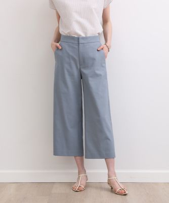 リネンミックスワイドクロップドパンツ（7032161027