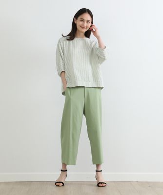 《大きいサイズ》クロップドオックスストレートパンツ（７０３２１６１８０７）